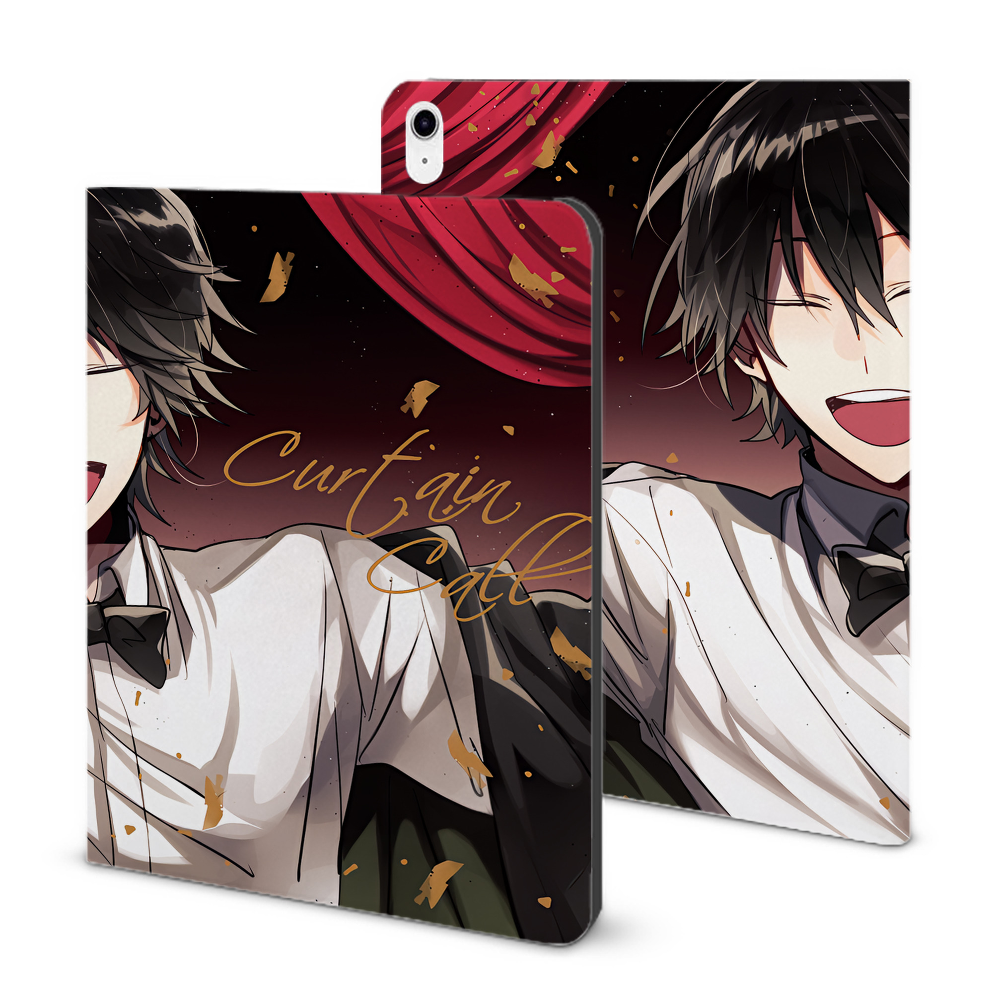 （画像用） 文豪ストレイドッグス Bungo Stray Dogs IPad ケース ブック型 PUレザー TPU 耐衝撃 軽量 薄型 ペン収納なし 全面保護 IPad 各モデル対応